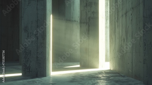 Light piercing through concrete architecture.