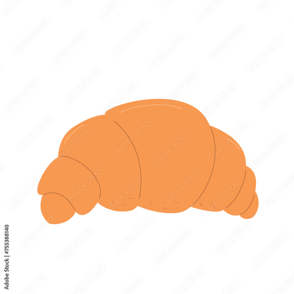 Croissant isolated on white background. French bakery food. Croissant isolated on white background. French bakery food.