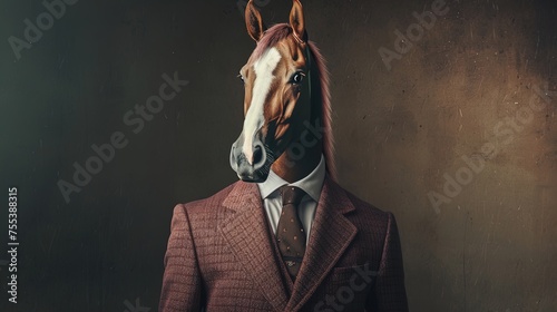 Equestrian elegance: A horse dons a suit for the mane event!