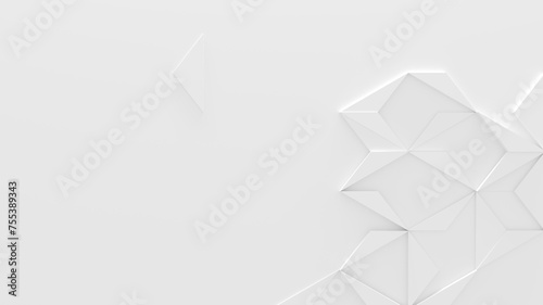White Light High-Key Geometric Background With Copy-Space (3D Illustration)