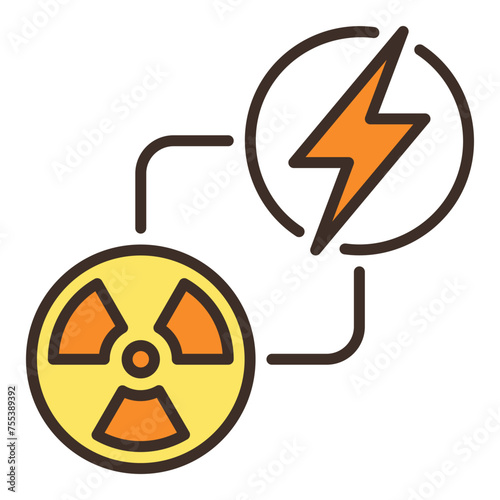 Renewable Nuclear Energy vector colored icon or design element