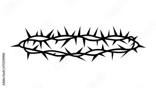 Crown of thorns silhouette. Crown of thorns isolated icon © Bon_man