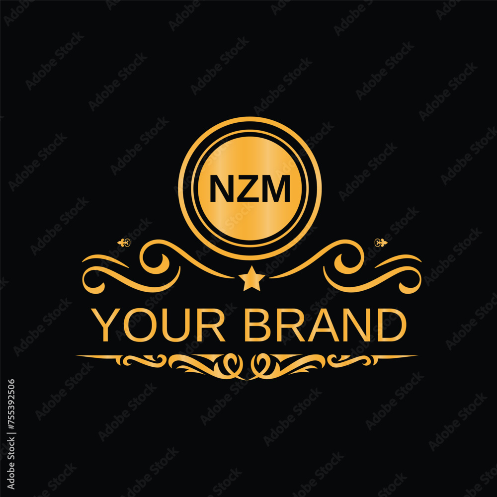 Initial monogram letter NZM logo design template for branding Initial monogram letter NZM logo design template for branding