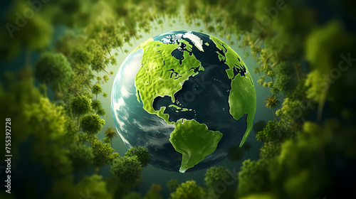 Earth day background wallpaper, earth in nature, moving towards green ecology