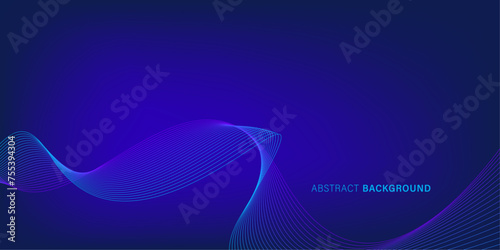 Abstract Blue Background with lines for futuristic concept. Dynamic waves art. vector illustration.