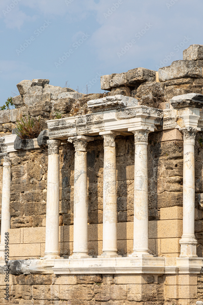 Ruins of ancient roman buildings in Antalya