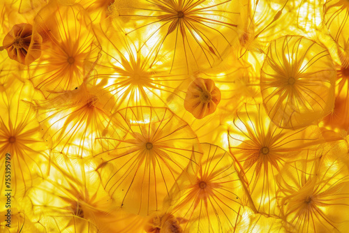 Vibrant yellow dandelions captured in exquisite detail  heralding the arrival of spring