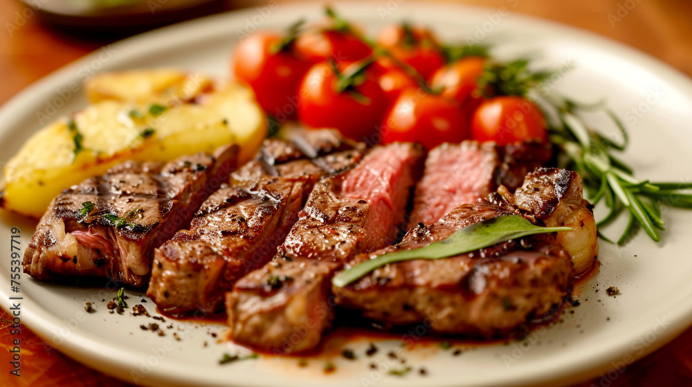 Grilled Steak with Vegetables - Lunch Hour Grilled Steak with Vegetables - Lunch Hour