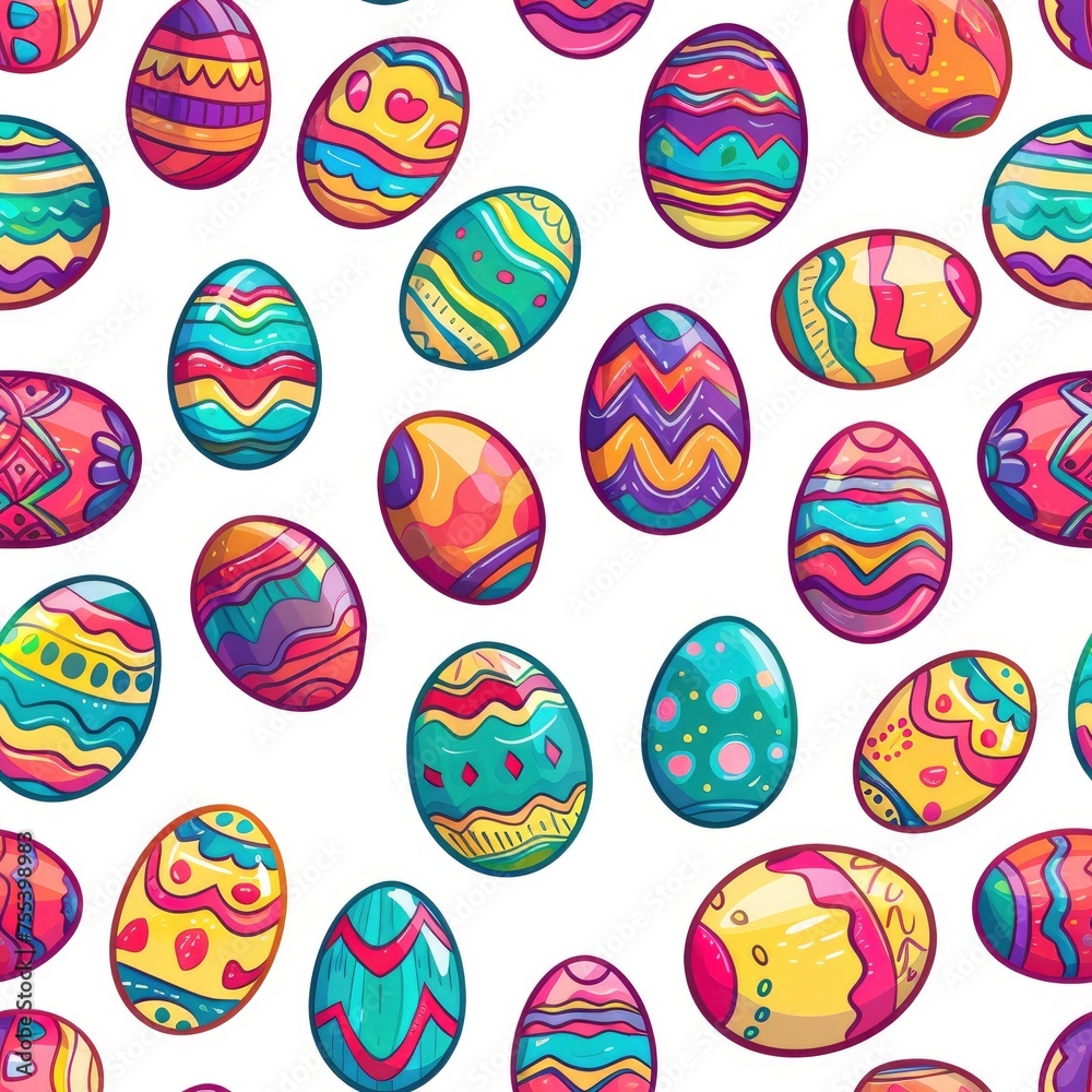 Seamless pattern texture with colourful Easter eggs.