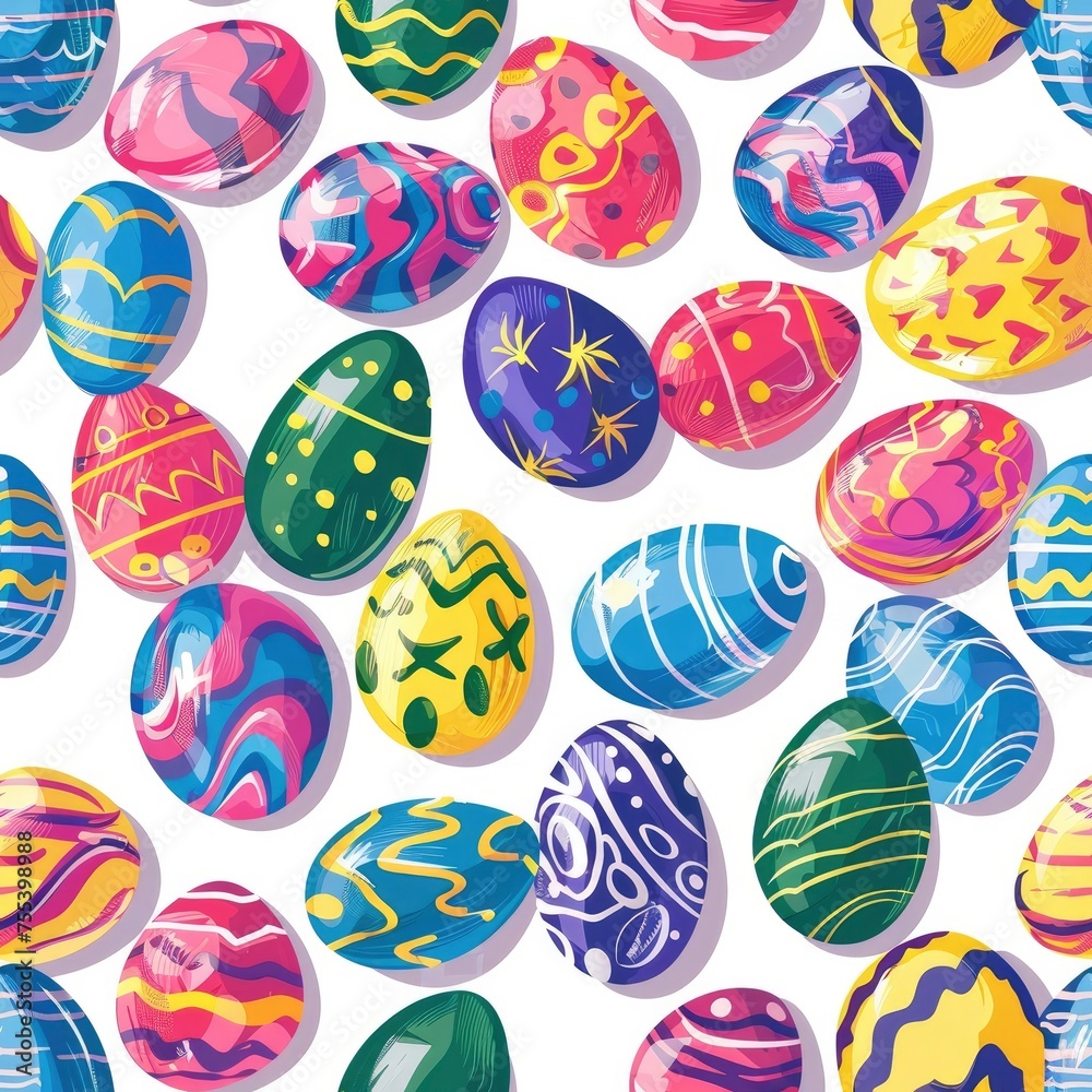 Seamless pattern texture with colourful Easter eggs.