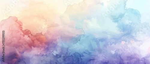 Sublime Watercolor. A Beautiful Array of Pastel Colors Creating a Delicate and Serene Artwork.