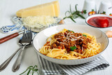 Classic linguini with Sauce Bolognese.
