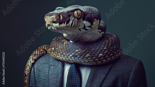 Ssseriously stylish: This snake in a suit is the epitome of sleek!