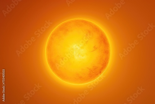 A vibrant orange sun shining on a bright orange background. Perfect for various design projects