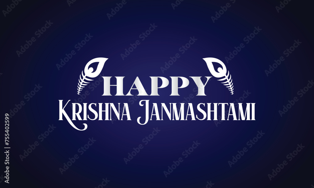 Happy Krishna Janmashtami Stylish Text Design
