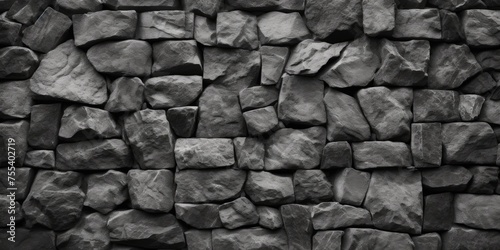 A black and white photo of a stone wall. Ideal for architectural and construction projects