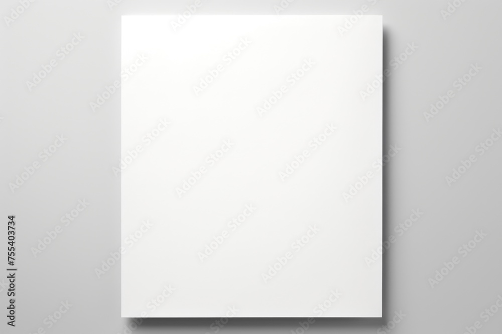 Blank white book on a gray background. Suitable for educational or minimalist designs