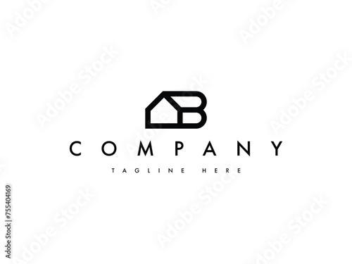 letter B real estate logo design