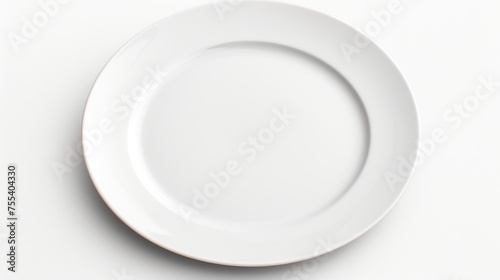 A white plate with a fork and knife. Perfect for restaurant menus or food blogs