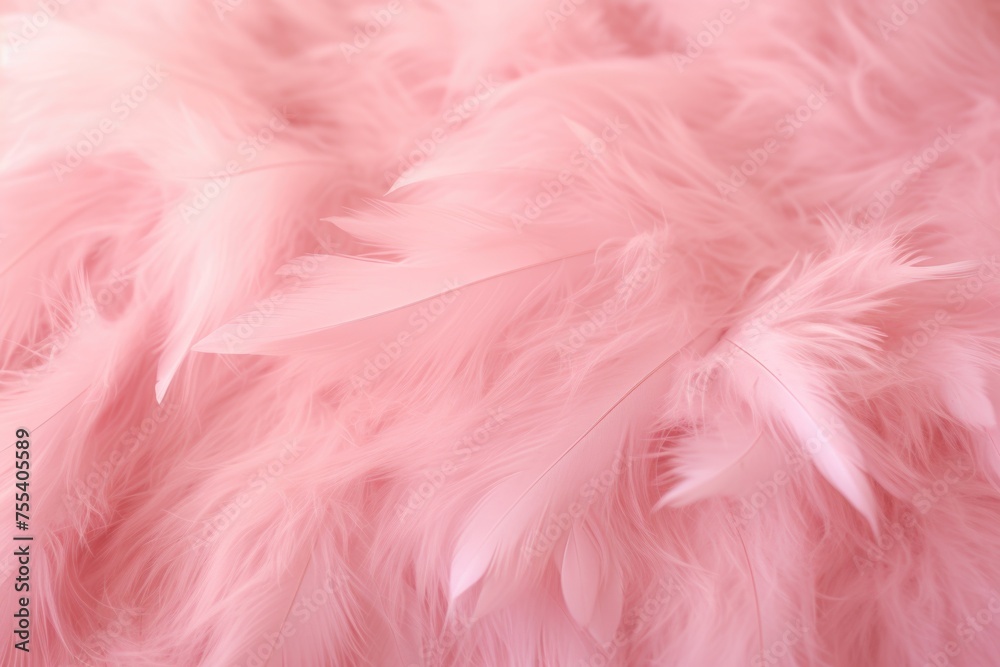 Close up of pink feathers on bed, ideal for home decor