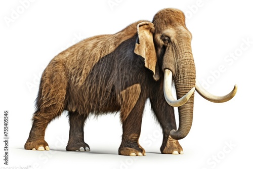 A unique woolly elephant with long tusks, suitable for various creative projects