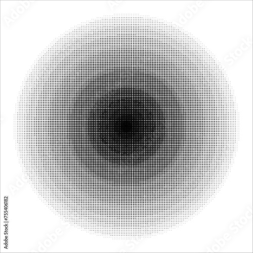 Abstract halftone circle of dots.