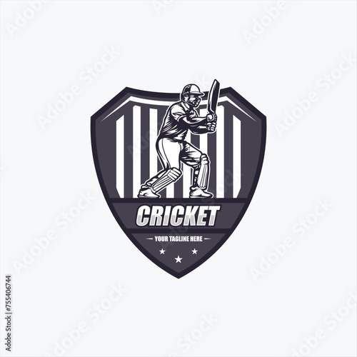 Cricket player logo design inspiration