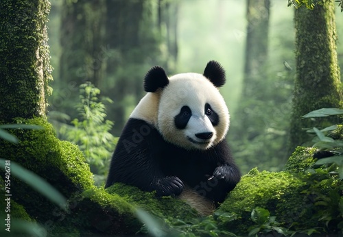 Giant panda, the giant panda is Endangered species photo