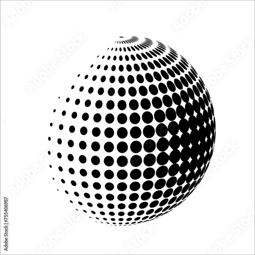 Abstract globe dotted sphere.