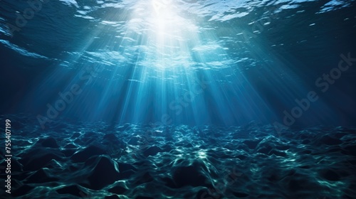 Sunlight shining through clear water, suitable for nature backgrounds