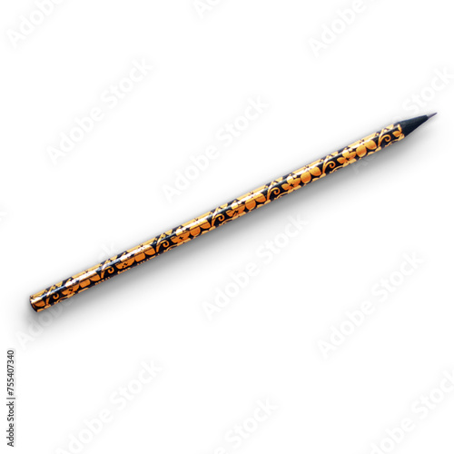 Brilliant idea of golden concept isolated pencil on plain background.
