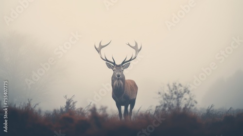 A deer standing in a beautiful green field, perfect for nature themes