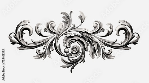 Detailed black and white drawing of a scroll, perfect for historical or educational projects