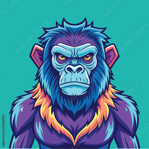 Hand drawn nft style ape illustration
