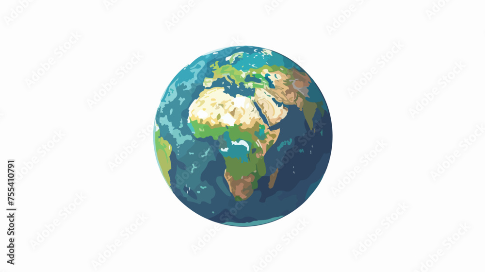 Planet earth isolated flat vector isolated on white background