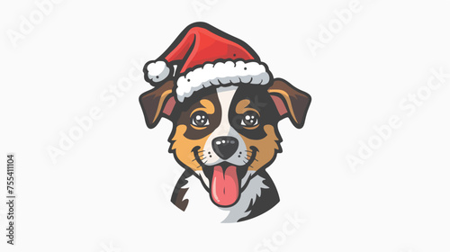 quirky cartoon icon of a dog with tongue sticking out