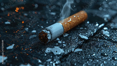 A Cigarette Emitting Smoke