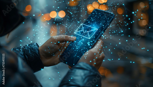 notification of email spam threats on smartphones, attacks, malware.
