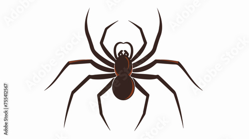 Silhouette of spider. Insect in flat style. flat vector