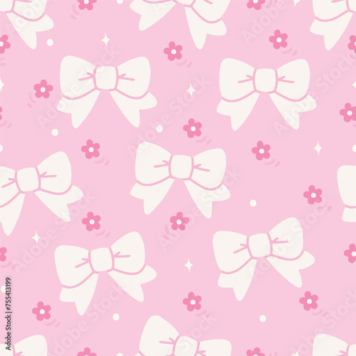 prink bow illustration pattern seamless photo