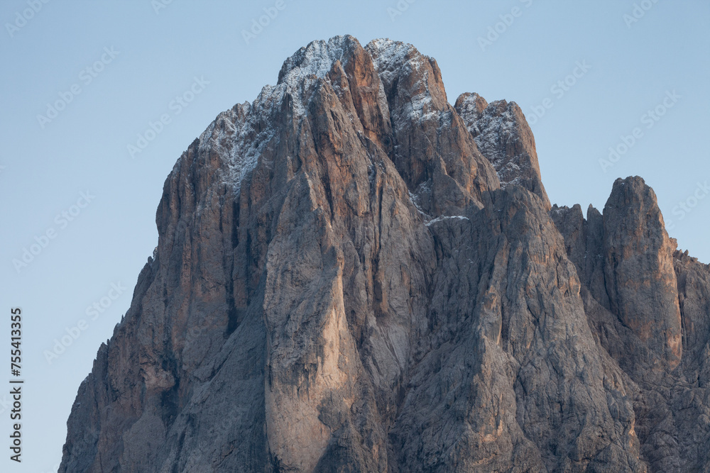The northern side of Sasso Lungo at sunset from the Val Gardena area The northern side of Sasso Lungo at sunset from the Val Gardena area