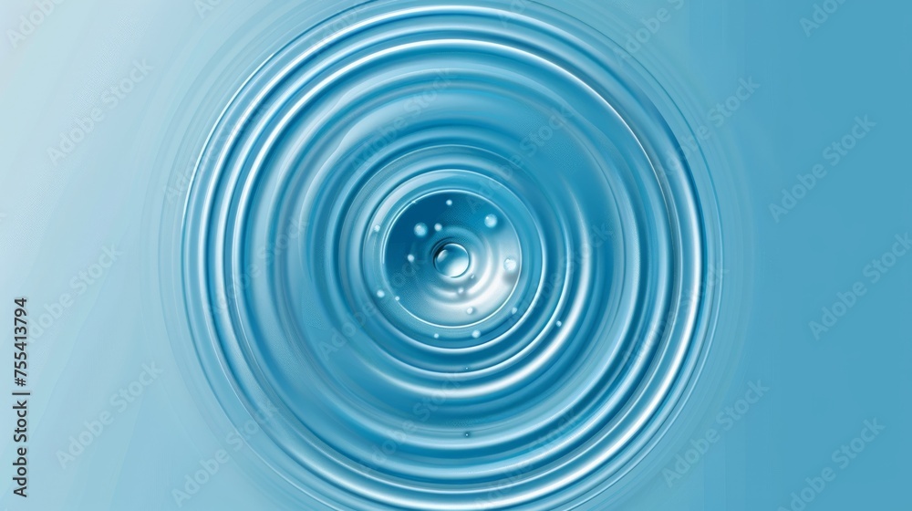 The ripple effect on a clear aqua background is created by concentric ...