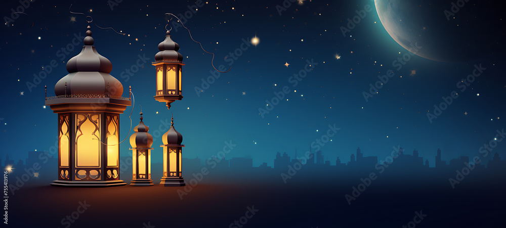 Arabic ramadan lantern with burning candle Arabic ramadan lantern with burning candle