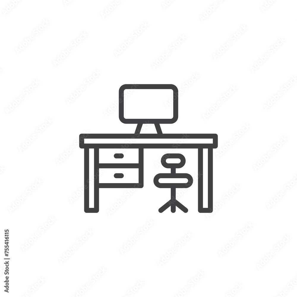 Office Workspace line icon Office Workspace line icon