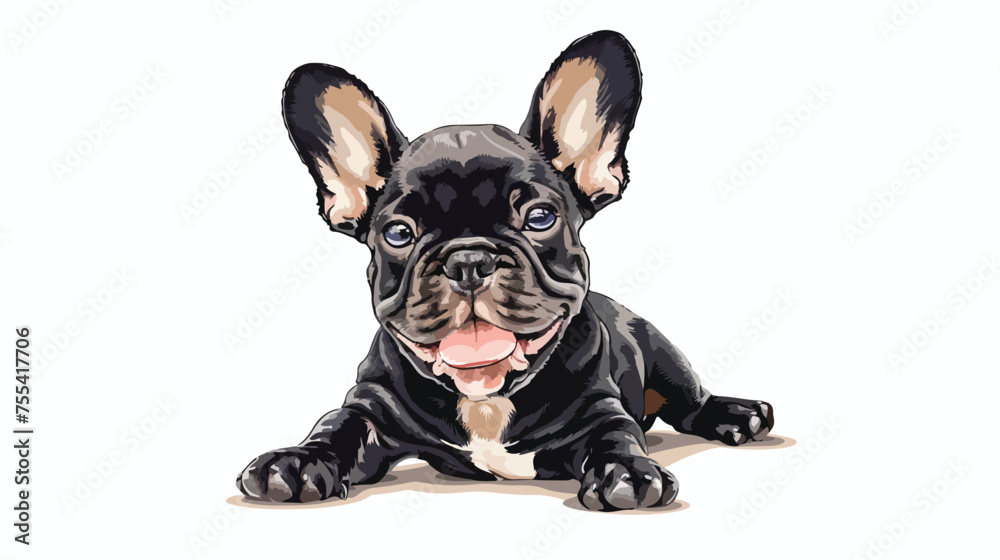 Baby french bulldog smiling puppy