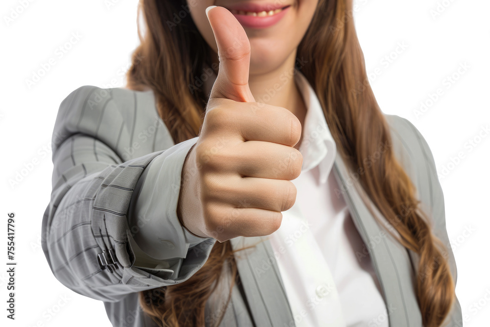 beautiful business woman sending thumbs up, isolated on white or transparent png beautiful business woman sending thumbs up, isolated on white or transparent png