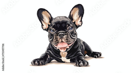 Baby french bulldog smiling puppy © Ayyan
