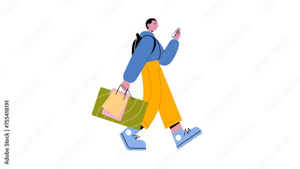 Man Shopping Illustration