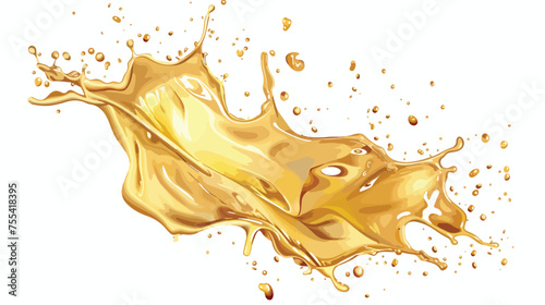 Splash of gold fluid. .. flat vector isolated on white