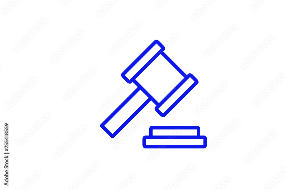 Isolated judge's gavel illustration in line style design. Vector illustration. Isolated judge's gavel illustration in line style design. Vector illustration.